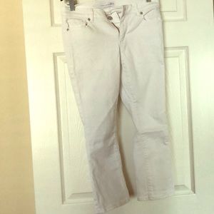 Loft White Modern Kick Crop jeans